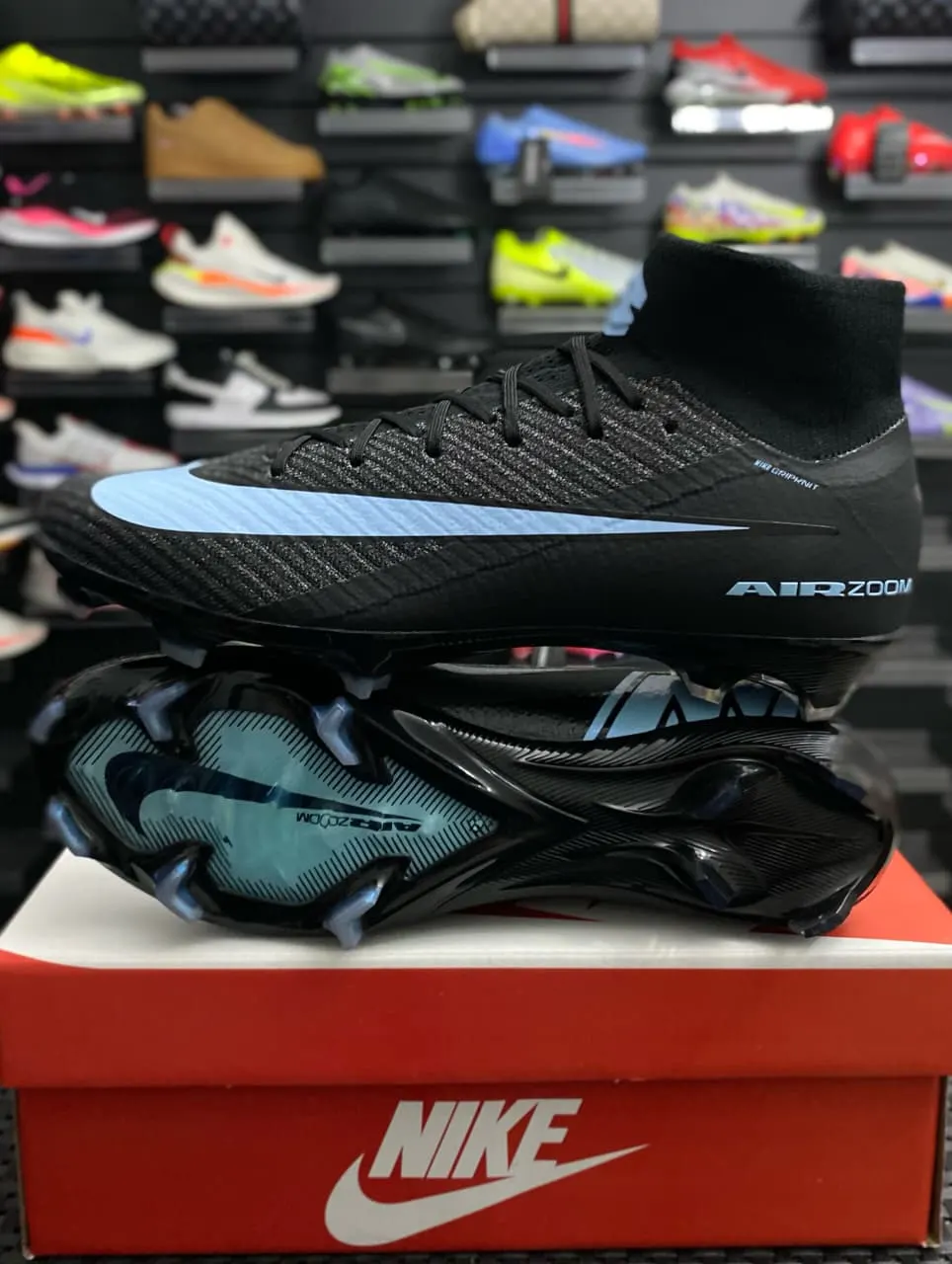 Nike Nike Air Zoom Mercurial Negro y Celeste — botín, foto principal